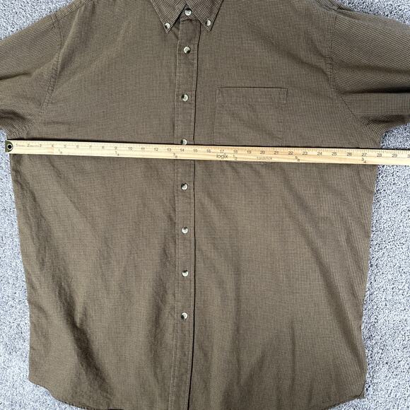 LL Bean Shirt Mens 2XLT Brown Houndstooth Wool Blend Flannel Camping Hike 0DGU4 - Picture 6 of 9